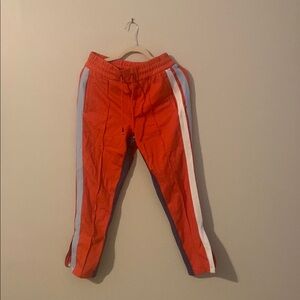 Women’s Red Track Pants with Stripes